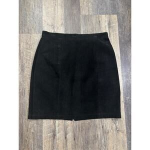 Othello Pelle Black Suede Leather Skirt Size 18